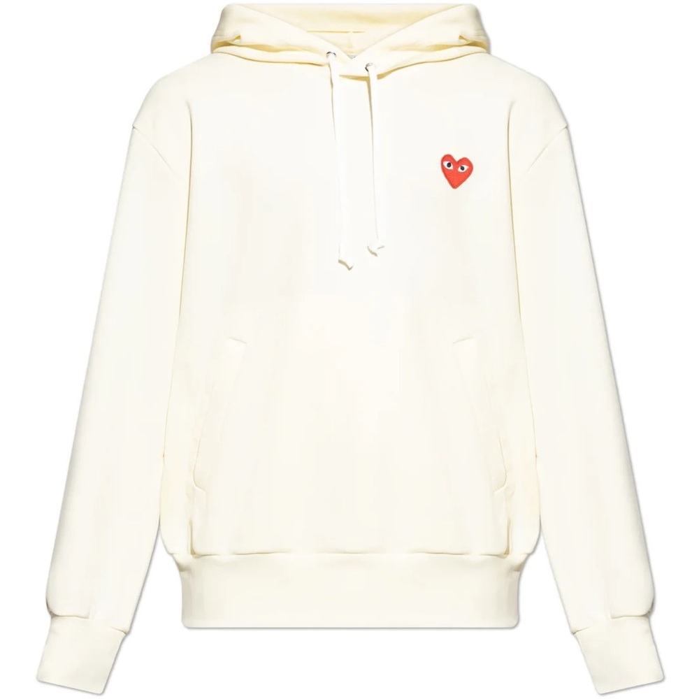 Comme des Garcons Cream Sweater with Red Heart Emblem
